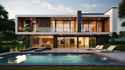 Fototapeta premium A photo of a modern house with a seamless indoor