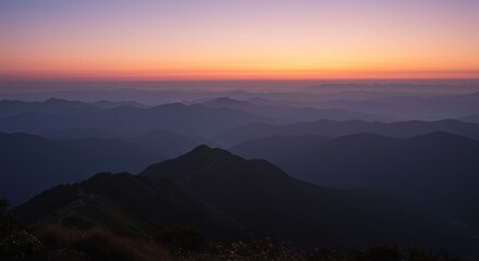 Fototapeta premium Sunrise sunset landscape soft colors peaceful atmosphere