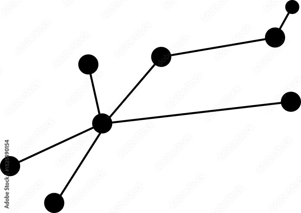 Leinwandbilder Abstract network diagram with connected nodes. Data flow visual. Modern technology communication and connection concept for business.