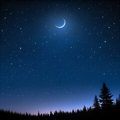 Fototapeta premium night sky with moon