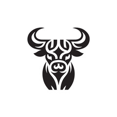 OX silhouette black and white vector icon