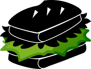 hand drawn illustration of a baseball bat and ball