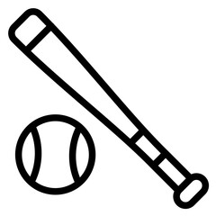 Baseball Bat Vector Style Icon