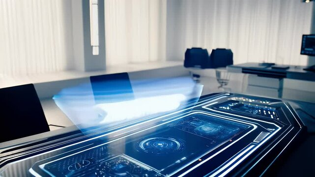 Futuristic conference room interior