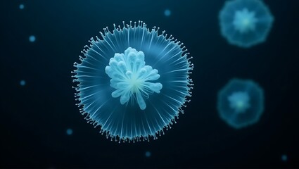 Fototapeta premium Beautiful jellyfish gracefully drifting in an aquarium