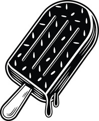 Ice cream silhouette, dessert vector icon, frozen treat graphic







