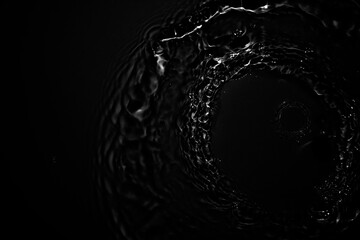Image of black water surface with waves.