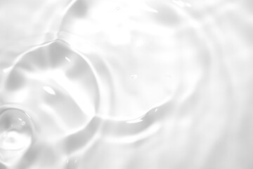 The skin in the water is clear.
