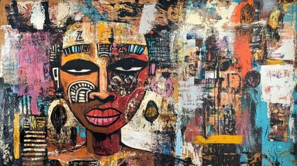 Abstract Portrait of a Woman: A Tapestry of Culture and Expression