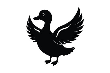 Obraz premium Duck Silhouette vector , Wood duck Silhouette vector bundle 