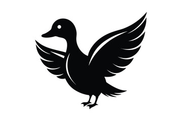 Fototapeta premium Duck Silhouette vector , Wood duck Silhouette vector bundle 