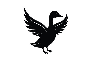 Obraz premium Duck Silhouette vector , Wood duck Silhouette vector bundle 