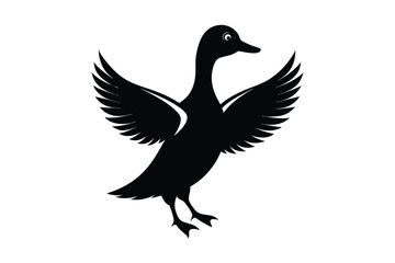 Obraz premium Duck Silhouette vector , Wood duck Silhouette vector bundle 