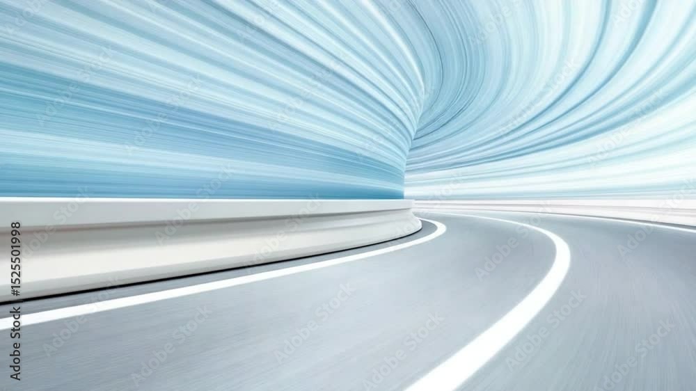 Poster Abstract tunnel of speed and motion: Experience a sense of rapid transit and the future through this dynamic, long exposure capture of a curving tunnel.