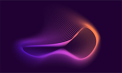 Abstract purple and orange halftone waveform design