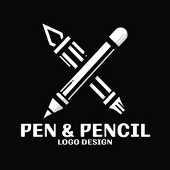 Pen And Pencil Vector Logo Design