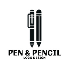 Pen And Pencil Vector Logo Design