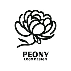 Fototapeta premium Peony Vector Logo Design