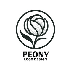 Peony Vector Logo Design