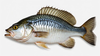 Freshwater fish with spiny dorsal fin and distinctive markings. Common in lakes and rivers, popular among anglers.