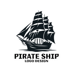 Pirate Ship Vector Logo Design