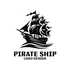 Pirate Ship Vector Logo Design