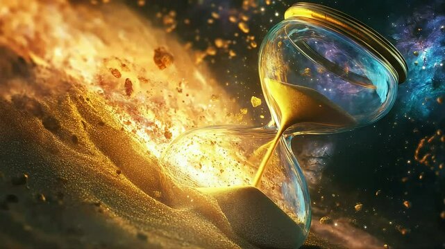Hourglass in cosmic explosion