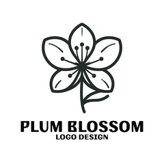 Plum Blossom Vector Logo Design