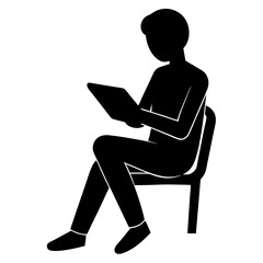 silhouette of a man working on laptop