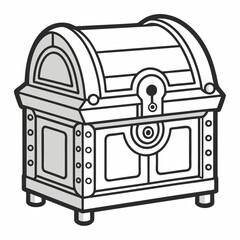 Ornate Treasure Chest and Hidden Reward Grayscale Icon