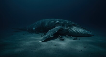 Obraz premium Whale on ocean floor