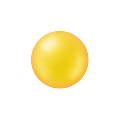 Glossy yellow sun sphere ball icon in realistic 3d soft style isolated on white background. Vector illustration of sun summer object weather for mobile UI, web design button, sale banner or poster