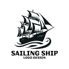 Sailing Ship Vector Logo Design