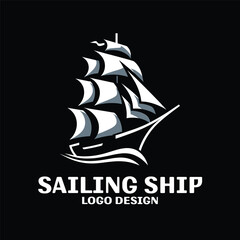 Sailing Ship Vector Logo Design