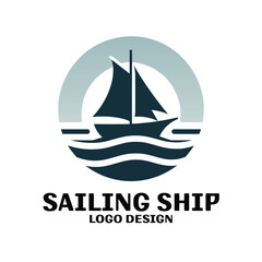 Sailing Ship Vector Logo Design