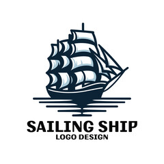 Sailing Ship Vector Logo Design