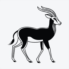 Obraz premium Antelope line art White background illustration Generative Ai.