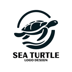 Sea Turtle Vector Logo Design