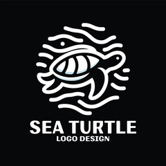 Sea Turtle Vector Logo Design
