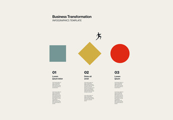 Business Transformation Infographic Template with Geometric Shapes