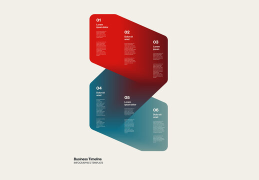 Business Timeline Infographic Template with 3D object