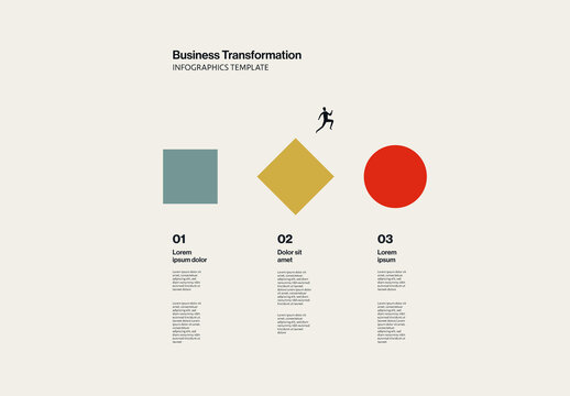 Business Transformation Infographic Template with Geometric Shapes