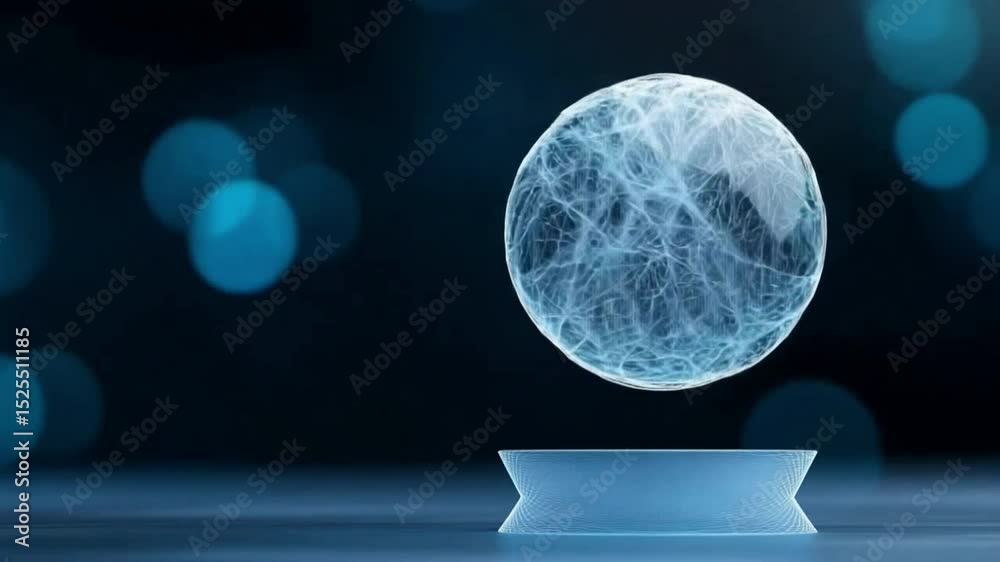 Poster intriguing energy sphere: captivating image of an ethereal energy sphere, suspended above a pedestal