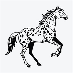 Appaloosa line art White background illustration Generative Ai.