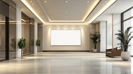 Modern, empty hotel lobby