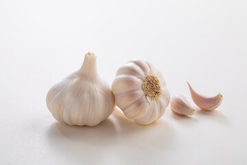 garlic on a white background