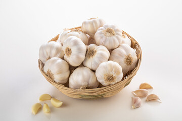 garlic bunch in a basket