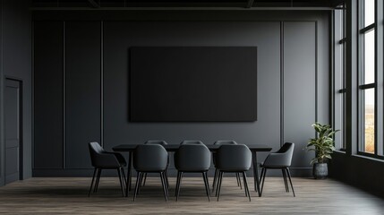 Dark, modern dining room