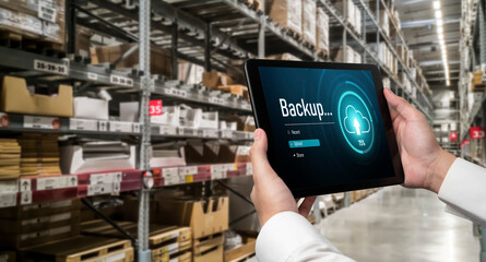 Backup Storage Data Internet Technology Business concept. Database storage cloud technology file...