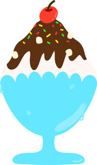 여름 디저트 팥빙수 일러스트 아이콘